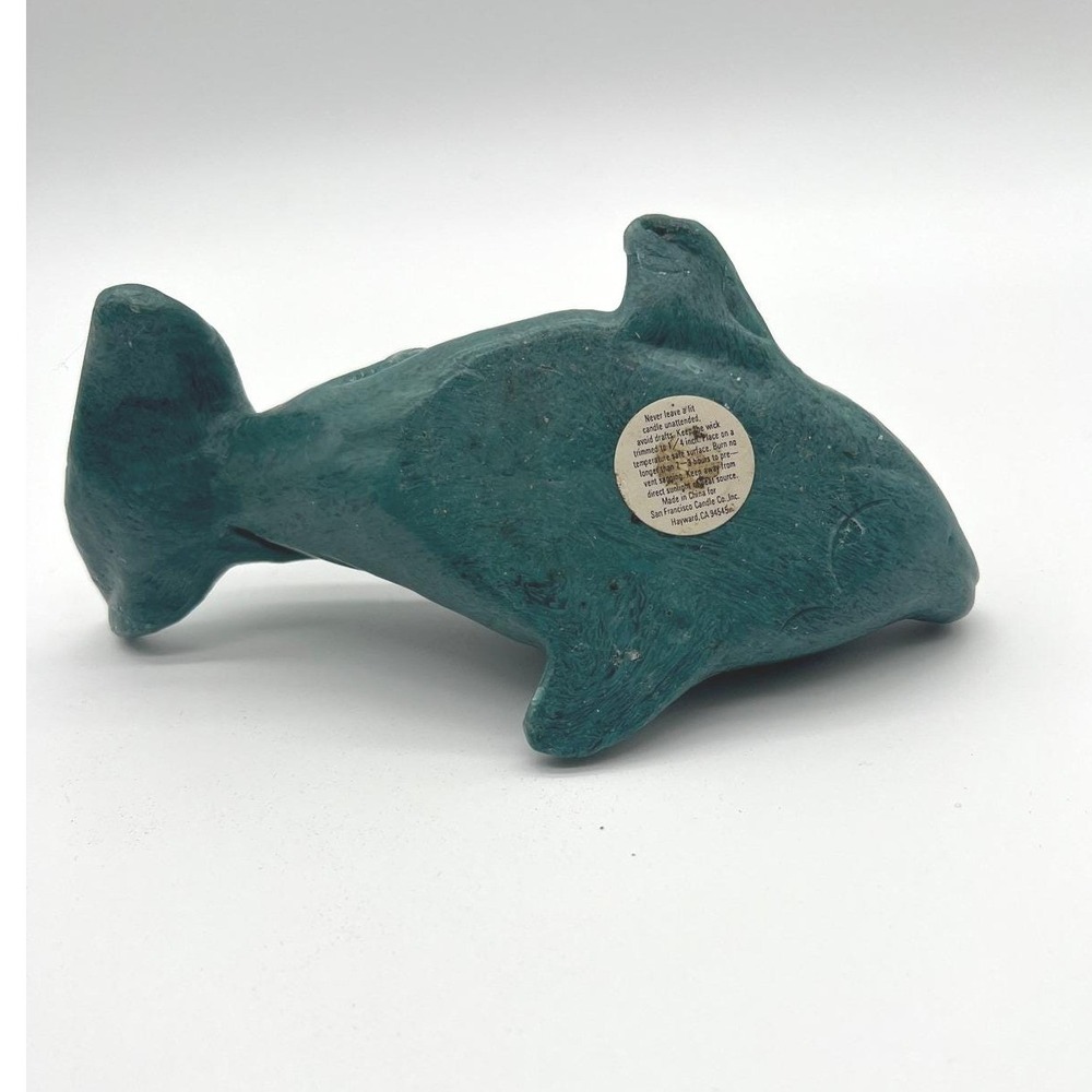 Vintage 90s Dolphin Wax Candle Nautical Whimsy Retro Ocean Marine Decor - Picture 5 of 10